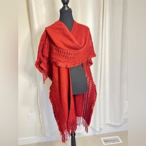Elegant Red Knit Wrap